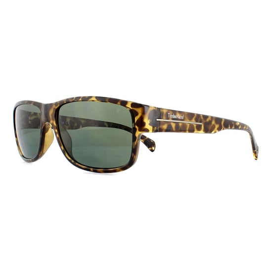 Timberland Rectangle Mens Dark Havana Green Sunglasses