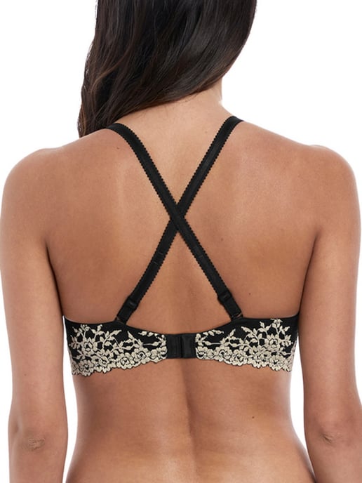 Embrace Lace Plunge Underwire Bra Black - Image 2