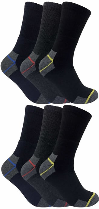 Calcetines de trabajo para hombre de algodón acolchado y corte bajo para botas con puntera de acero - Image 1