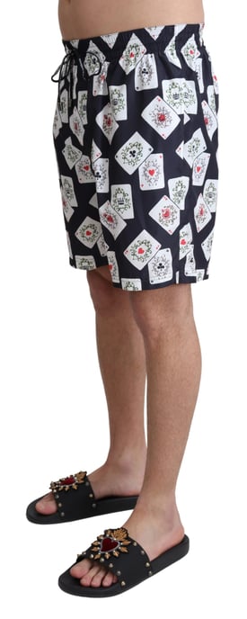 Bañador de Hombre Dolce & Gabbana con Estampado de Baraja en Negro - Image 2