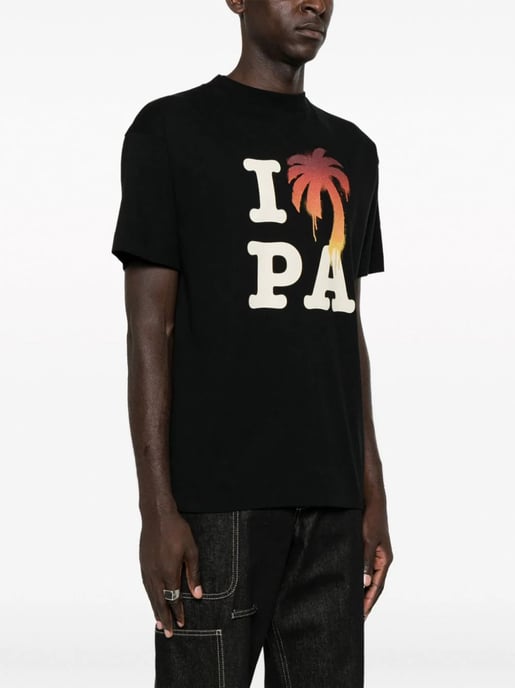 Palm Angels T-Shirt mit „I Love PA“-Logoprint in Schwarz