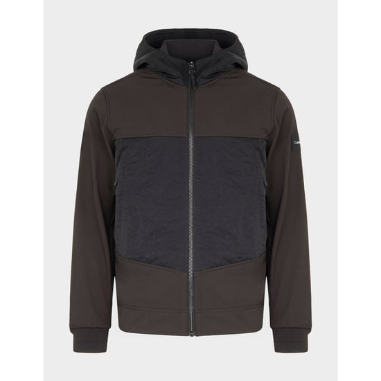 Men's Calvin Klein Crinkle Hooded Jacket in Black