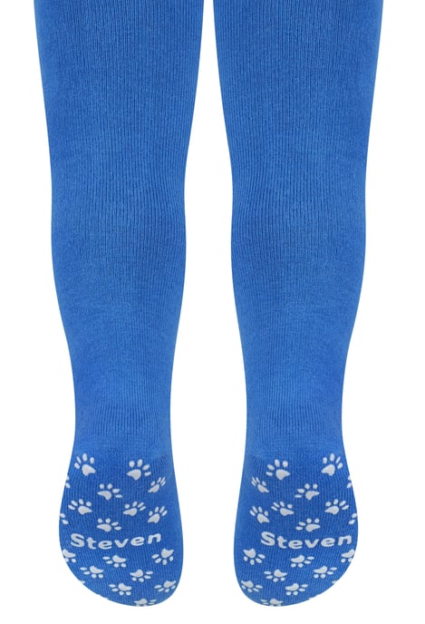 Steven - Leotardos de algodón para bebé con agarres antideslizantes - Patas (Azul real) - Image 2