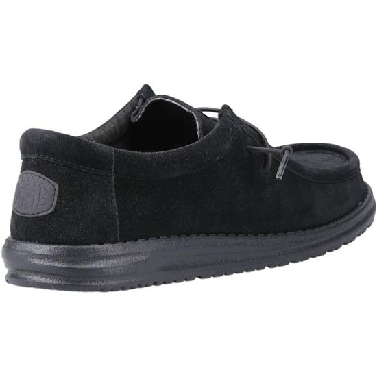 HEYDUDE Wally Suede Suede Men's Black Boat Shoes - Image 2