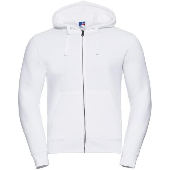 Russell Mens Authentic Full Zip Hooded Sweatshirt / Hoodie (White) - Image 1