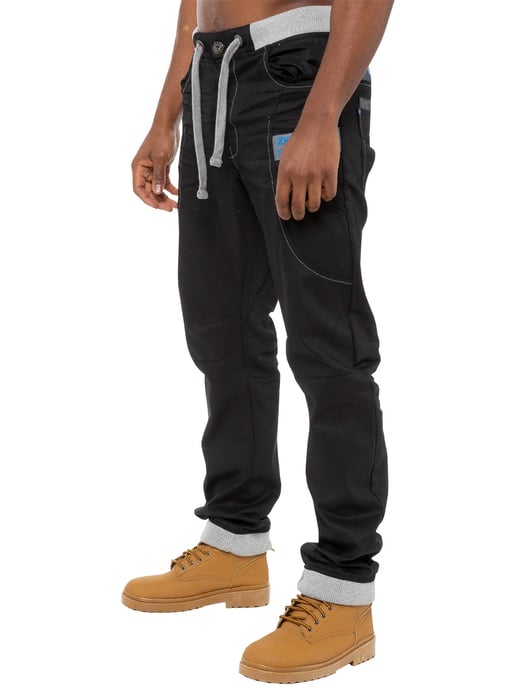 Enzo | Pantalones vaqueros con puños para hombre - Negro/Azul - Image 1