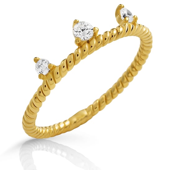 Orphelia 'Crown' Women's 925 Sterling Silver Ring - Gold ZR-7529/G