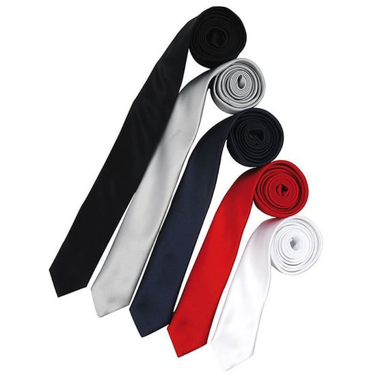 Premier Tie - Mens Slim Retro Work Tie (White) - Image 2