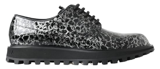 Dolce & Gabbana Men's Black White Derby Patent Leather Shoes