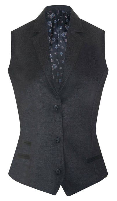 Blazer de lana negra con diseño de espiga de tweed para mujer, años 20 - Image 5