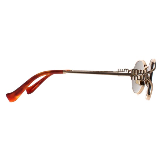 Gafas de sol Miu Miu Oval para mujer en bronce dorado y marrón oscuro MU52YS - Image 4
