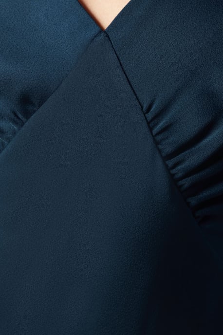 Satin Back Crepe Tie Shoulder Bridesmaids Dress
