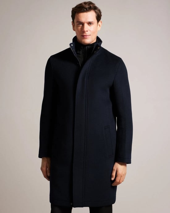 Abrigo de Cuello Alto de Mezcla de Lana para Hombre Ederson de Ted Baker - Image 1