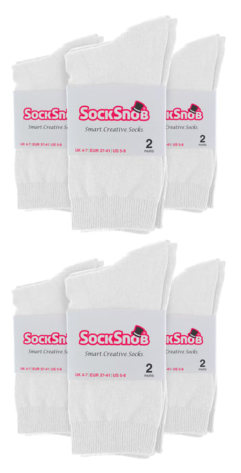 Calcetines de algodón para mujer | Paquete de 12 pares | Snob | Calcetines de colores para mujer - Blanco - Image 2