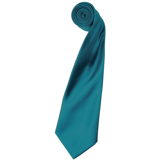 Premier Mens Plain Satin Tie (Narrow Blade) (Teal) - Image 1