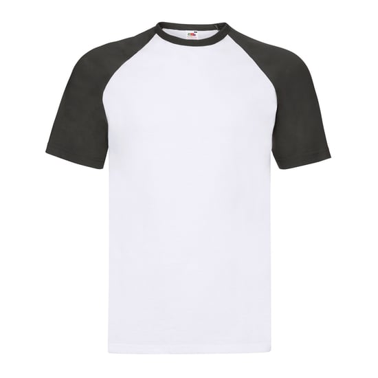 Fruit of the Loom Unisex Adult Contrast Panel Baseball T-Shirt (White/Black) - Image 1
