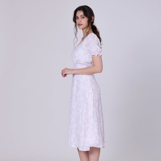 Flared empire dress with liberty print - Image 3