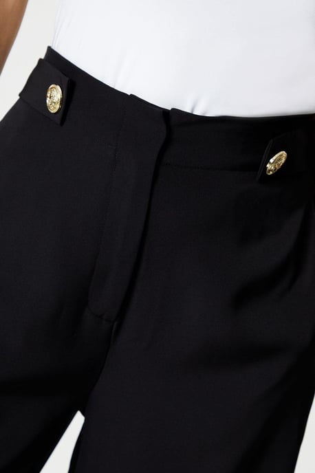 Petite Button Tab Detail Wide Leg Trouser - Image 4