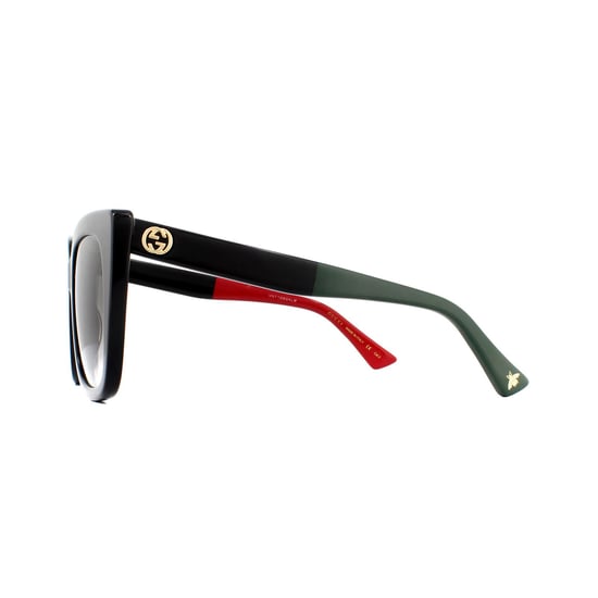 Gafas de sol Gucci GG0163SN 003 Negro con degradado marrón rojo y verde - Image 3