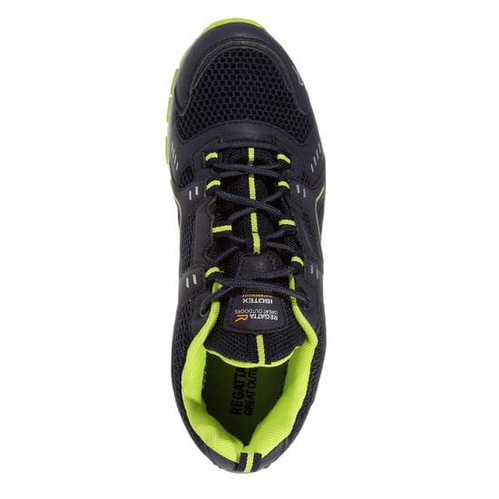 Regatta Mens Vendeavour Waterproof Walking Shoes (Navy/Lime Punch) - Image 4