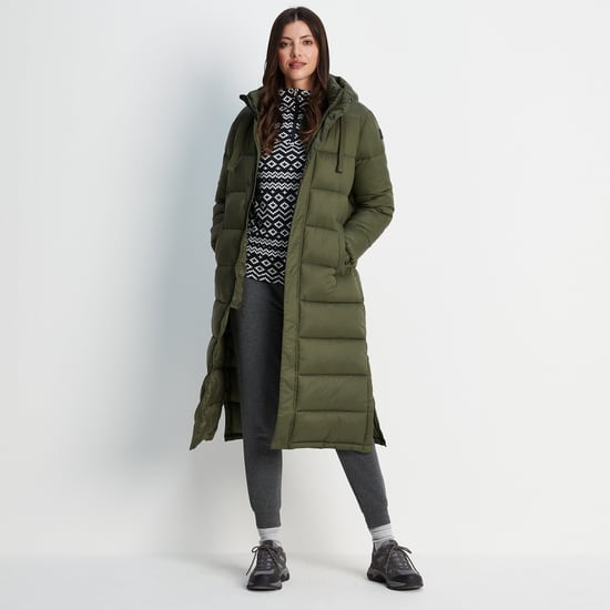 Cautley Womens Long Padded Jacket Khaki