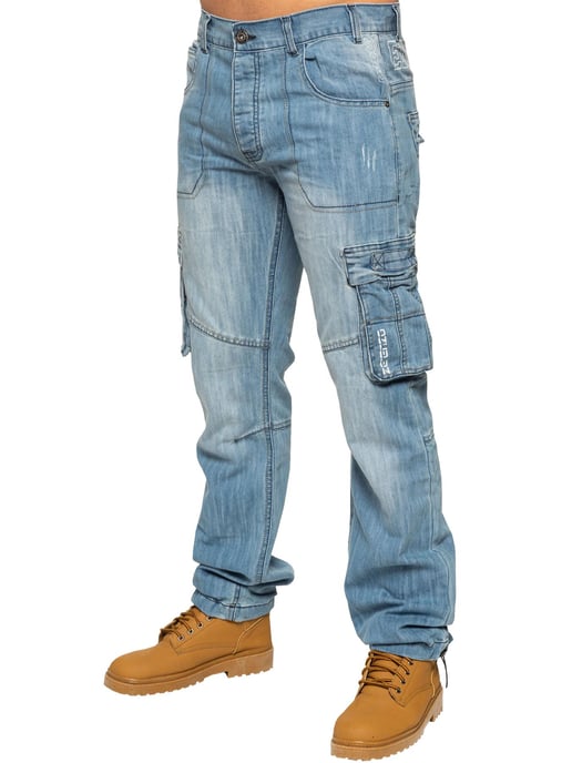 Enzo | Vaqueros de combate para hombre - Azul claro - Image 1