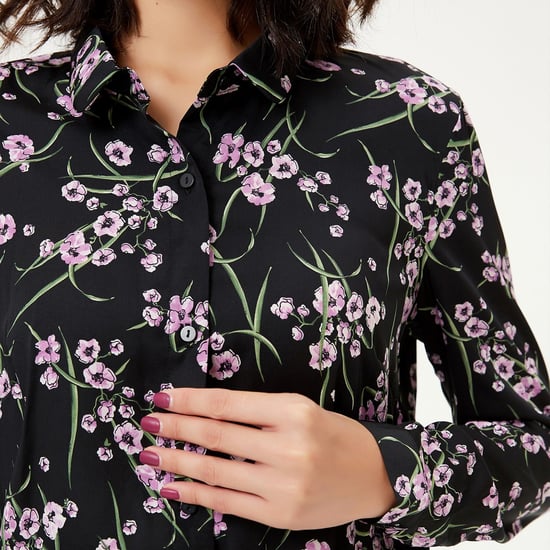 Straight cut shirt with flower print - Image 5