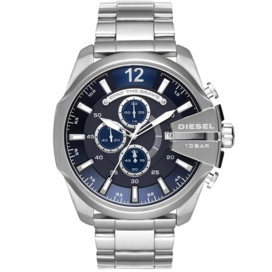 Diesel Mens Mega Chief Series Silver Watch - Image 1