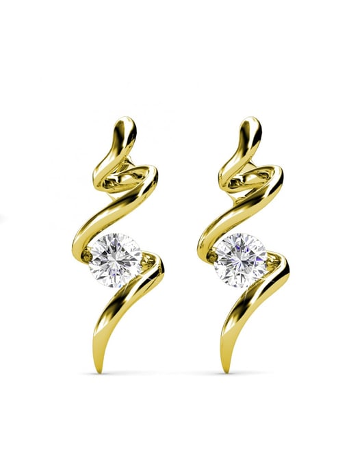 Pendientes Espiral - Oro y Cristal - Image 3