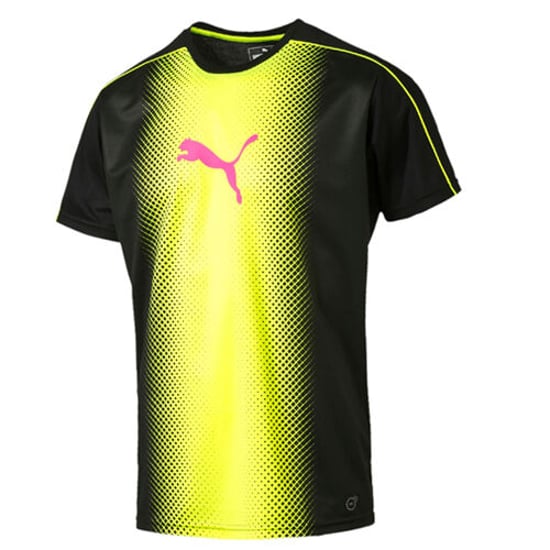 Puma IT evo TRG Touch Cat Graphic Black Yellow Mens T-Shirt 654843 57