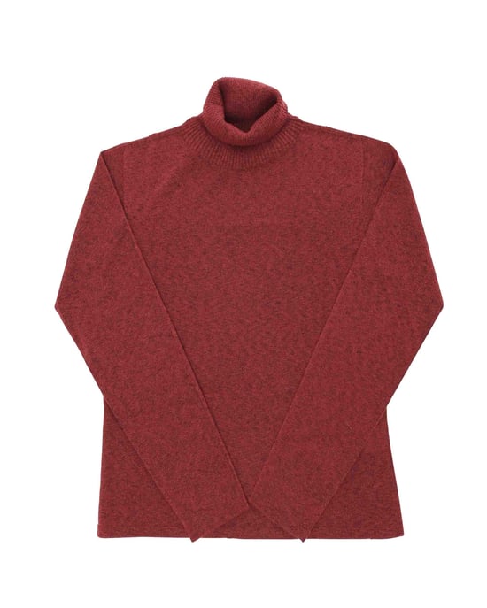 Crown Of Edinburgh Cashmere Womens Turtleneck Sweater Coe 0020 Dark Red