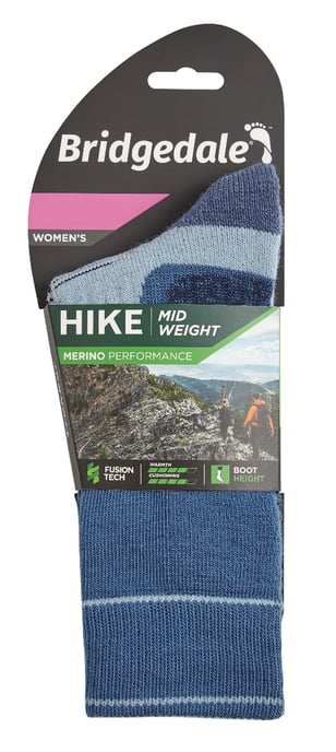 Bridgedale - Womens Hiking Midweight Merino Socks - Azul / Cielo - Image 2