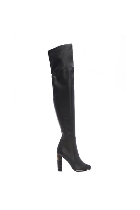 'Valentinne' Black Porvair Porvair Over The Knee Boots