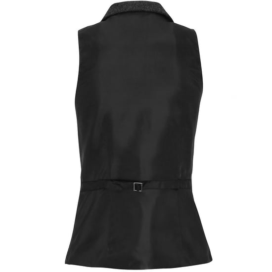 Premier Womens/Ladies Herringbone Waistcoat (Dark Grey) - Image 2