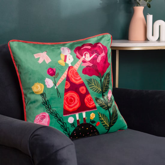 Kate Merritt Flower Girl Piped Velvet Feather Filled Cushion