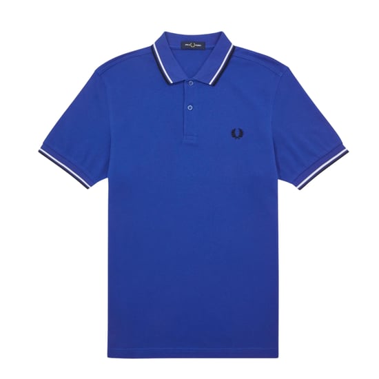 Fred Perry Polo azul con ribete doble M3600 K86 - Image 1
