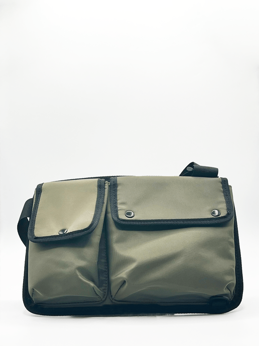 Nylon chest bag in moss