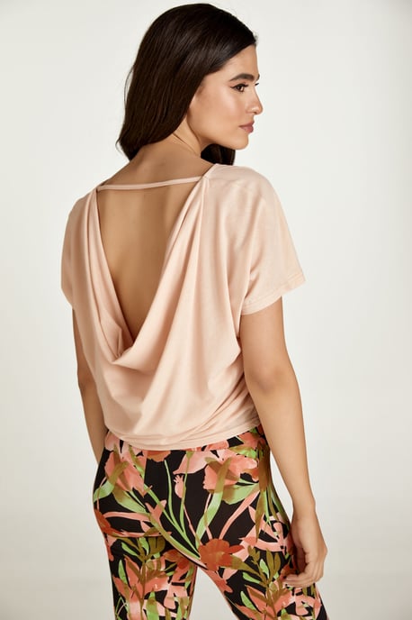 Top rosa polvoriento con espalda drapeada - Image 3