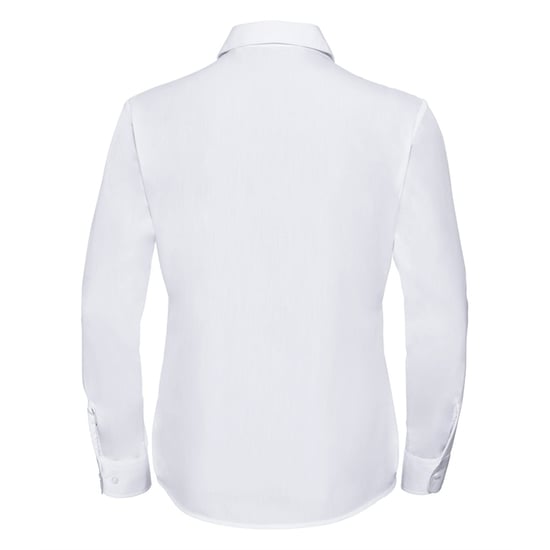Russell Collection Ladies/Womens Long Sleeve Shirt (White) - Image 2