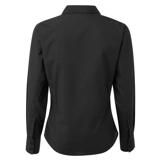 Premier Womens/Ladies Long-Sleeved Shirt (Black)
