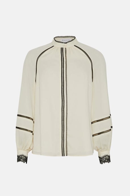 Contrast Ladder Trim Blouse