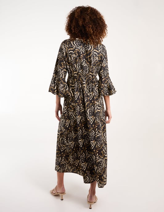 V Neck Shell Midi Dress