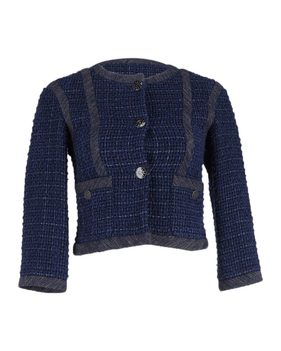 Chanel Evening Jacket in Navy Blue Cotton - Image 1