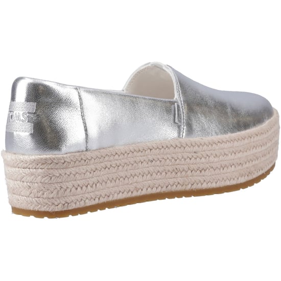 TOMS Valencia Leather Women's Silver Espadrilles - Image 2
