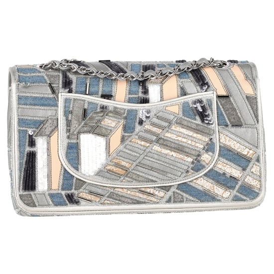 Chanel Medium Classic Patchwork Double Flap Shoulder Bag in Multicolor Denim - Image 3