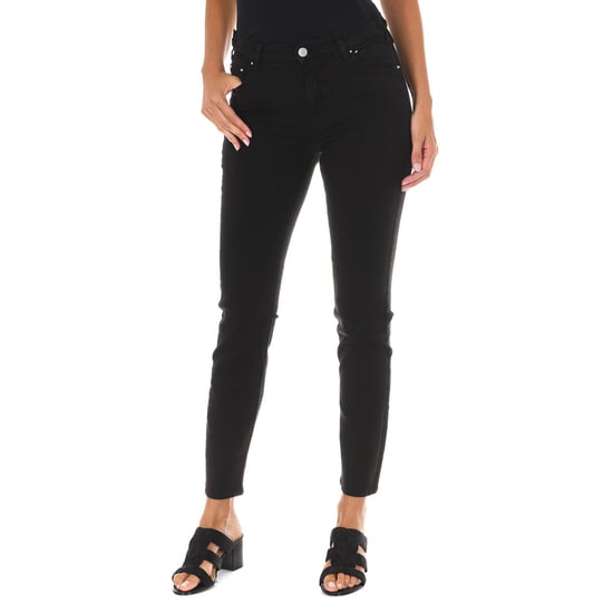 Long denim pants made of elastic fabric 10DB50255-G239 woman