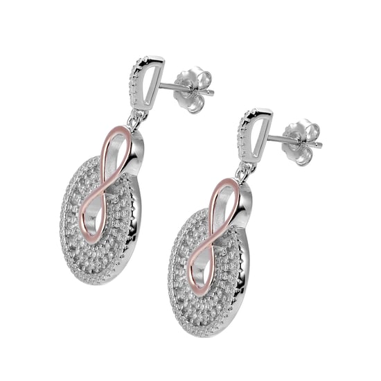 Orphelia 'Frida' Women's 925 Sterling Silver Drop Earrings - Silver/Rose ZO-7437 - Image 3