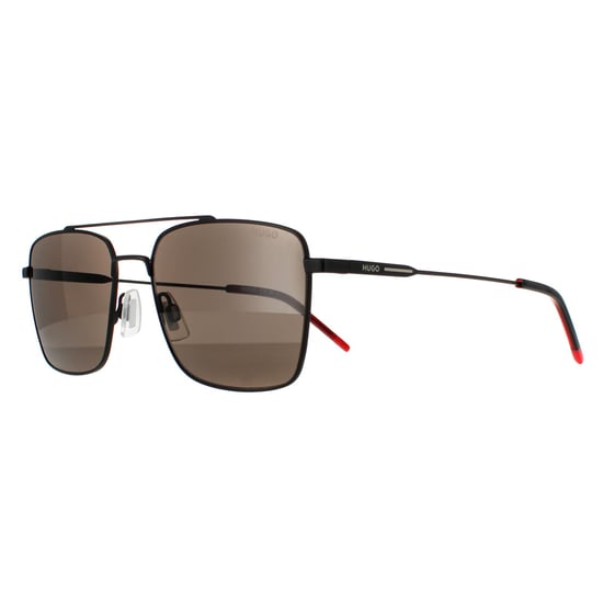 Gafas de sol cuadradas para hombre Hugo de Hugo Boss en negro mate y gris - Image 2