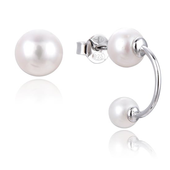 Gena.paris 'Asymmetric' Women's 925 Sterling Silver Stud Earrings - Silver GBO1533-W - Image 1