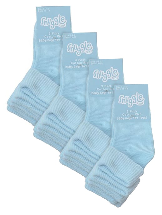 Calcetines de algodón de bebé | Pack de 6 pares | Calcetines divertidos para niño y niña - Azul - Image 2